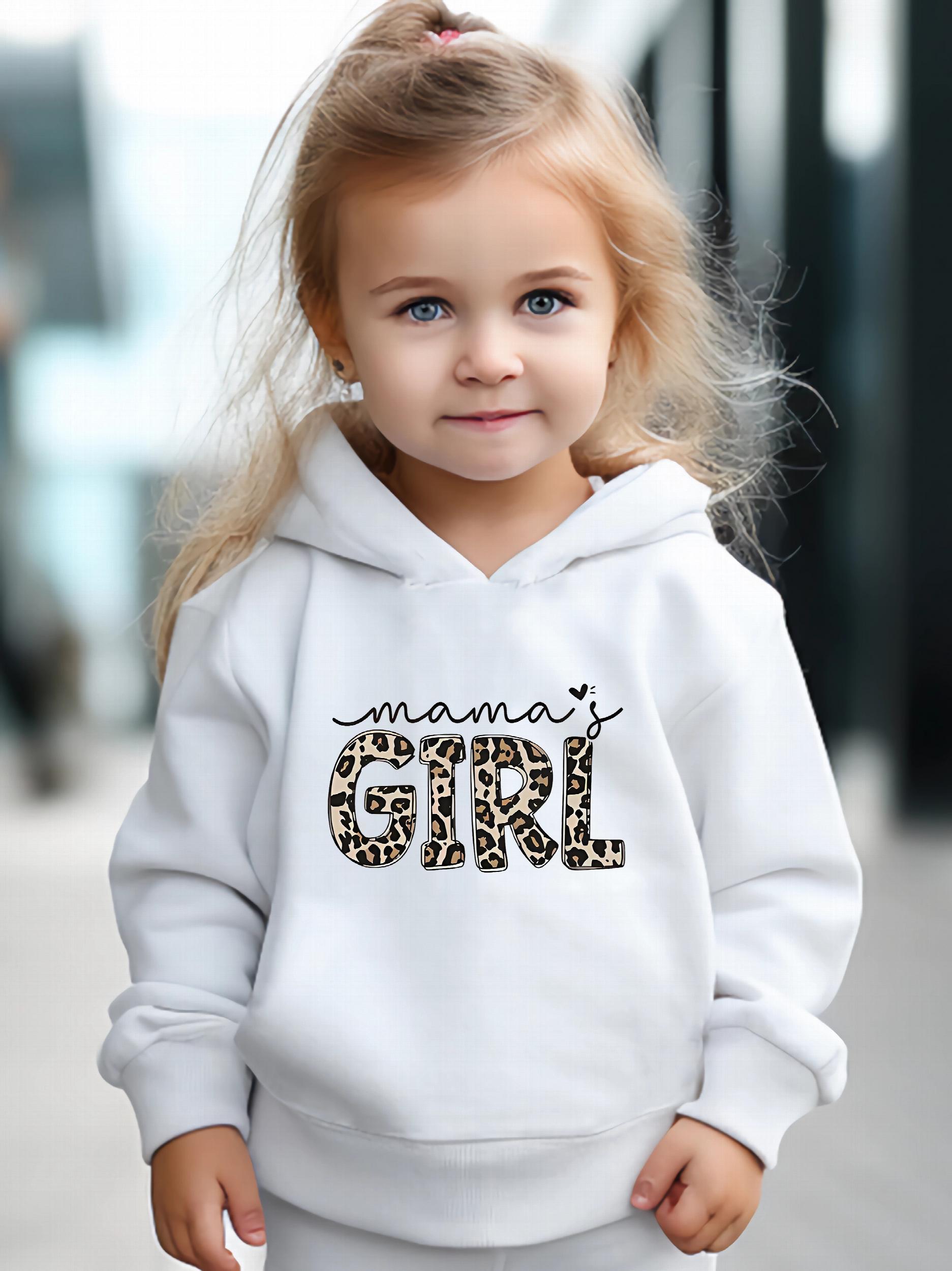 Cartoon Leopard Hoodie & Pants Set, Girl's Sporty Clothes