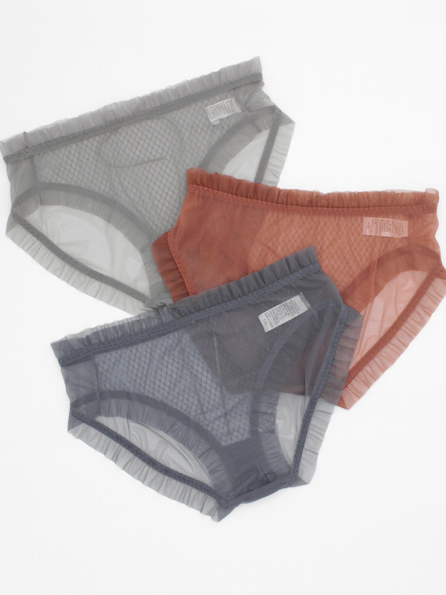 3 Pack Plus Size Panties Set Women's Plus Contrast Lace Underwear