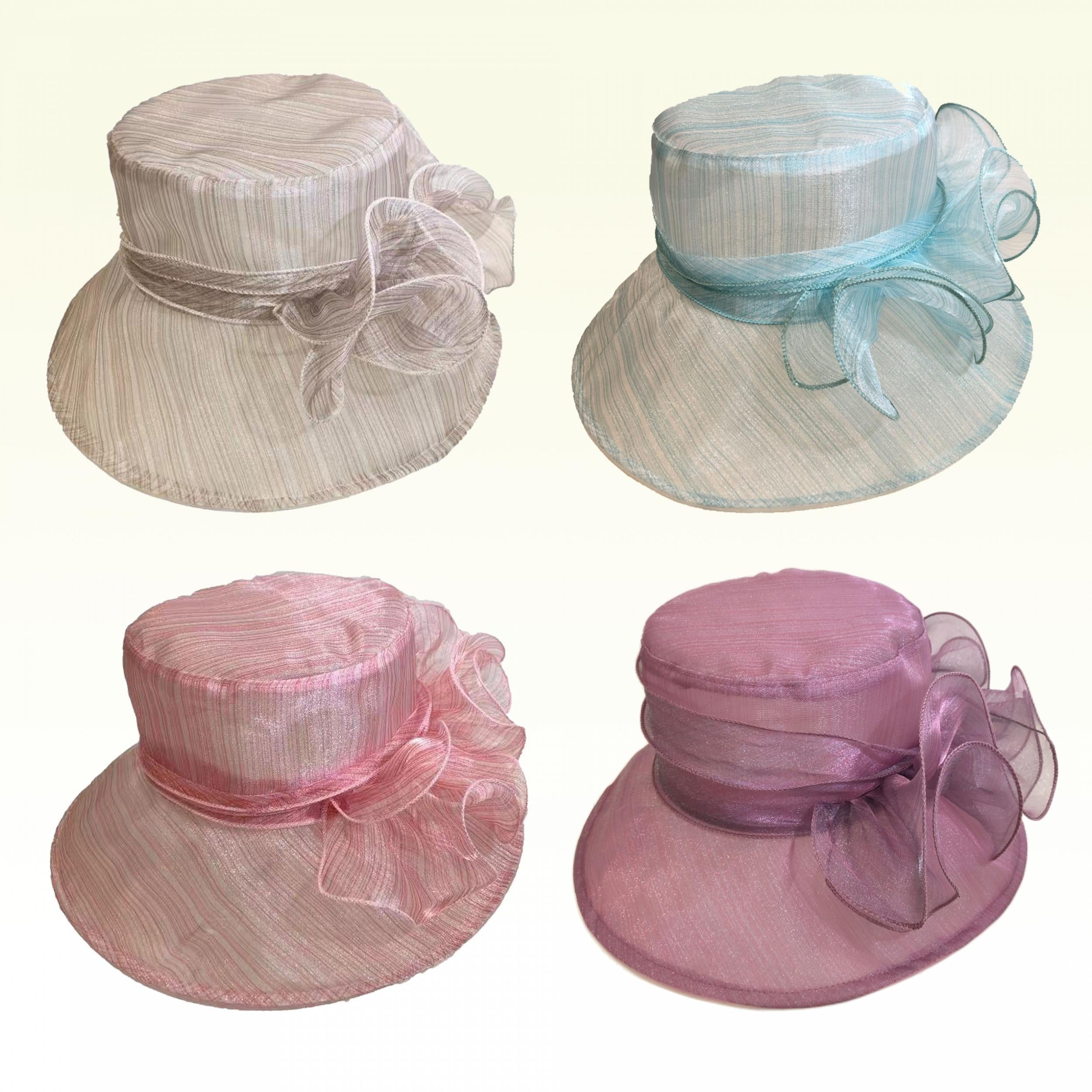 Mesh Flower Derby Hat Organza Bucket Hats Travel Beach Hat Women