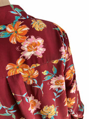 Women's Floral Print Button Up Blouse
