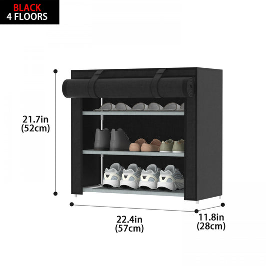 Portable Shoe Rack Foldable Shoe Organizer with Dustproof Cover