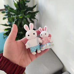 4pcs Rabbit Family Doll Set Random Clothes Perfect for 3 Year Olds