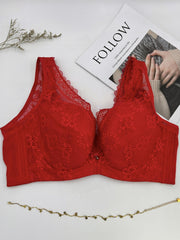 Lace Push Up Bra Breathable Wide Straps Underwear