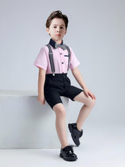 Summer Boy's Gentleman Style Suit Set with Bow Tie