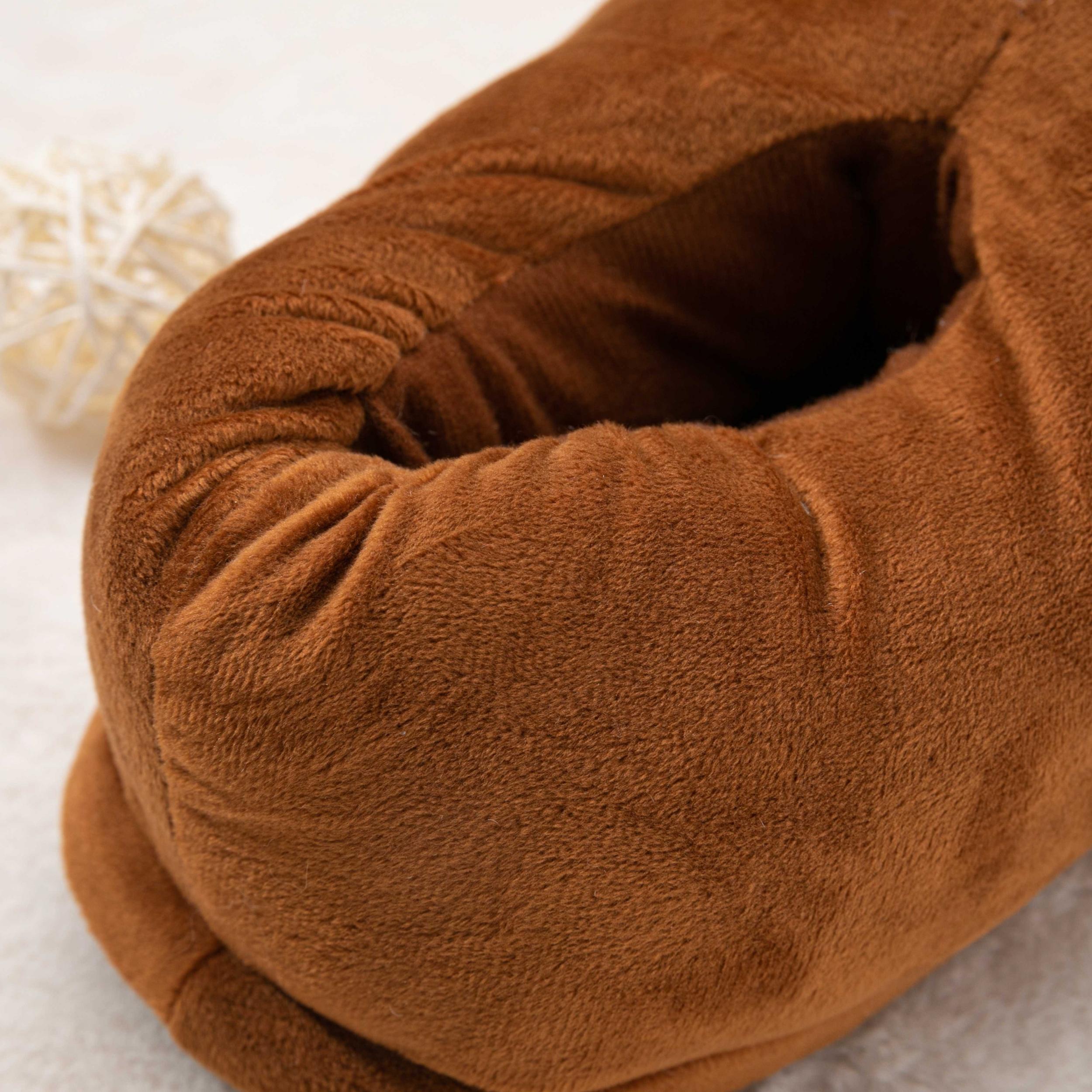 Funny Poop Novelty Plush Slippers, Warm & Cozy Home Shoes