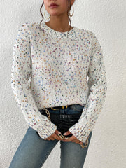 Women's Colorful Crew Neck Loose Sweater