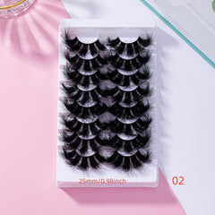 8 Pairs 25mm Cat Eye Fluffy Faux Mink 9D Wispy Lashes