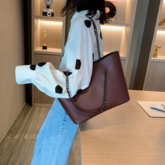 Office Women PU Leather Shoulder Bag High Capacity Female Large Bag