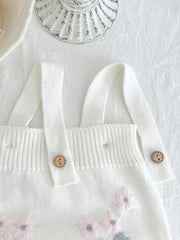 Baby Girl's Flower Print Coat & Suspender Romper Set