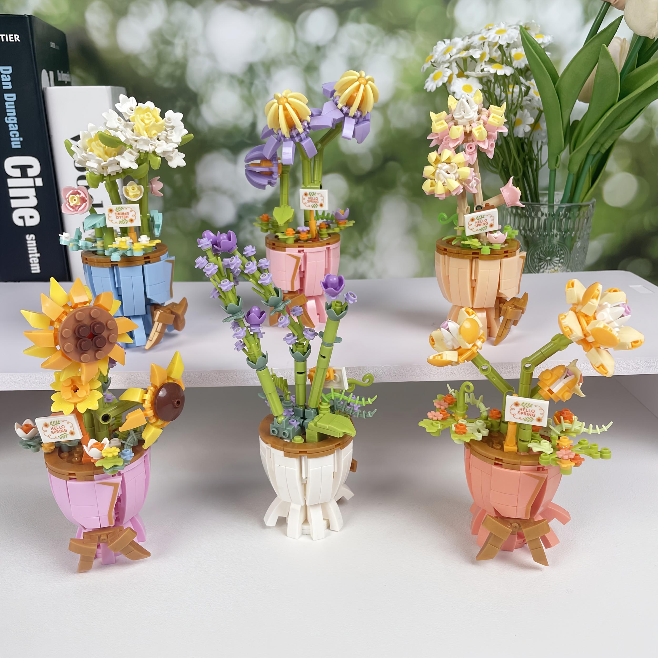 Flower Bouquet Building Blocks Simulation Puzzle Desktop Ornament