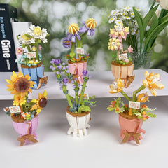 Flower Bouquet Building Blocks Simulation Puzzle Desktop Ornament