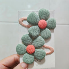 2pcs Colorful Flower Hair Clips for Baby Girls