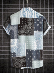 Men's Paisley Pattern Short Sleeve Shirt