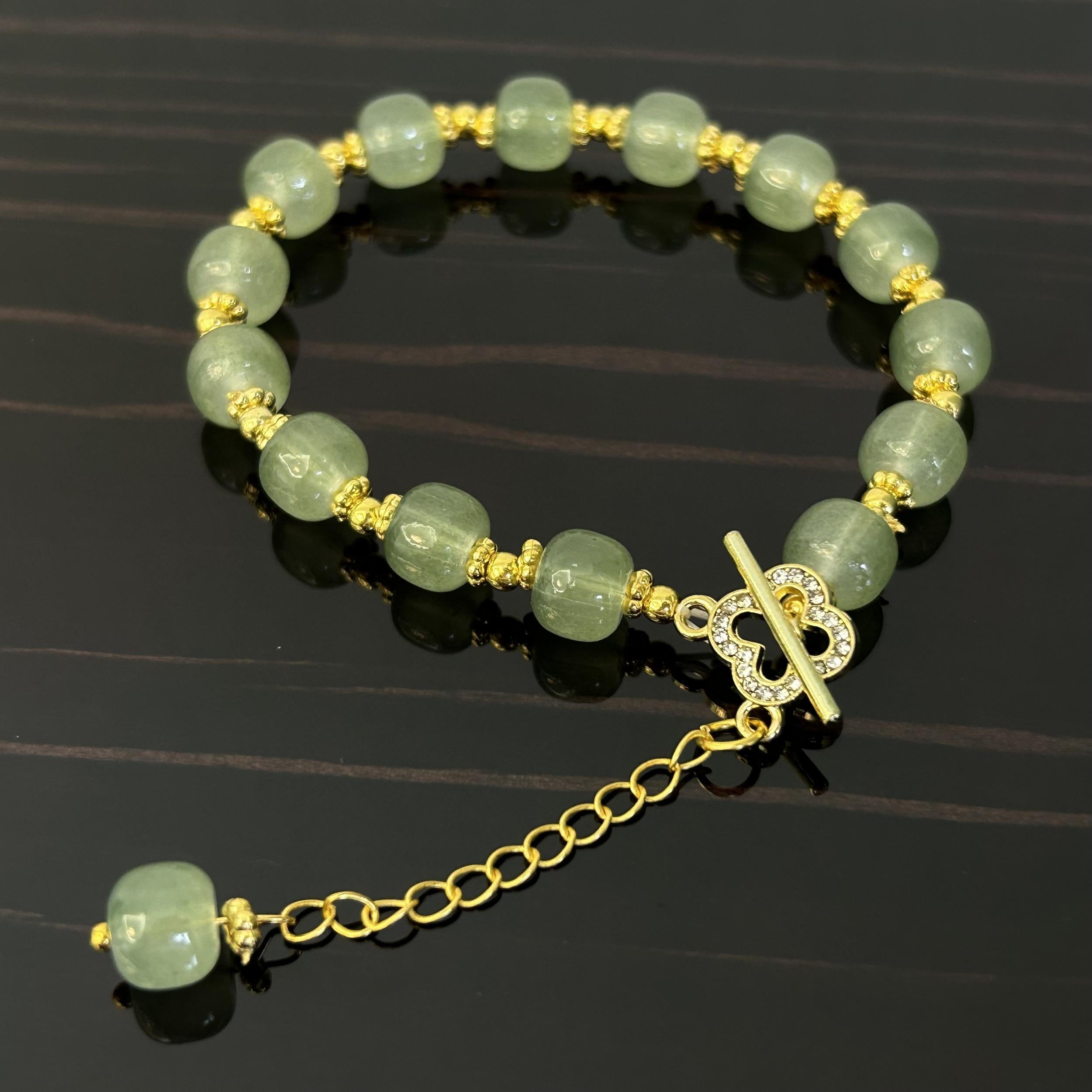 Jade Four Leaf Clover Bracelet Gift for Her
