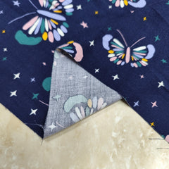 1pc Butterfly Pattern Silk Fabric Diy Clothes Pants Dress Quilt Cover Sewing 1yd