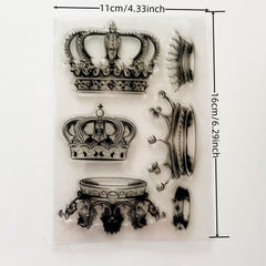 1pc Crown DIY Decorative Painting Tools Silicone Transparent Stamp