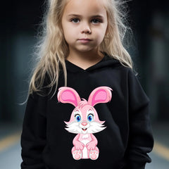 Girls 2pcs Rabbit Pattern Hoodie & Sweatpants Set