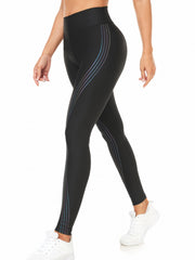 Thickened Line Pattern Leggings Slim Fit Sports Pants