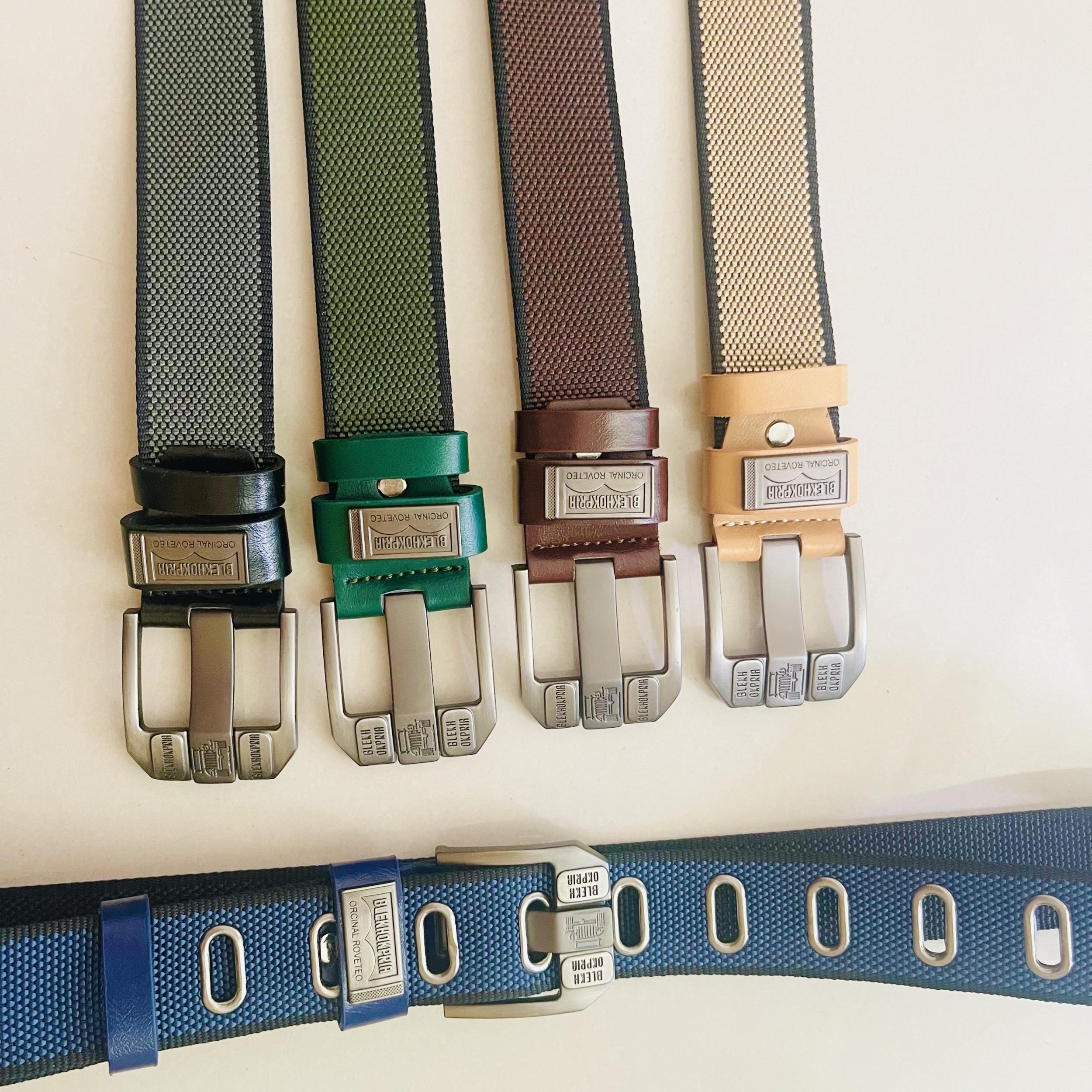 Men's Breathable Nylon Belt Double sided Alloy Pin Buckle