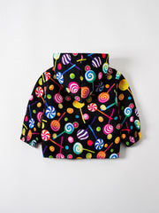 Baby Cartoon Hooded Jacket Fleece Lined Zip Coat