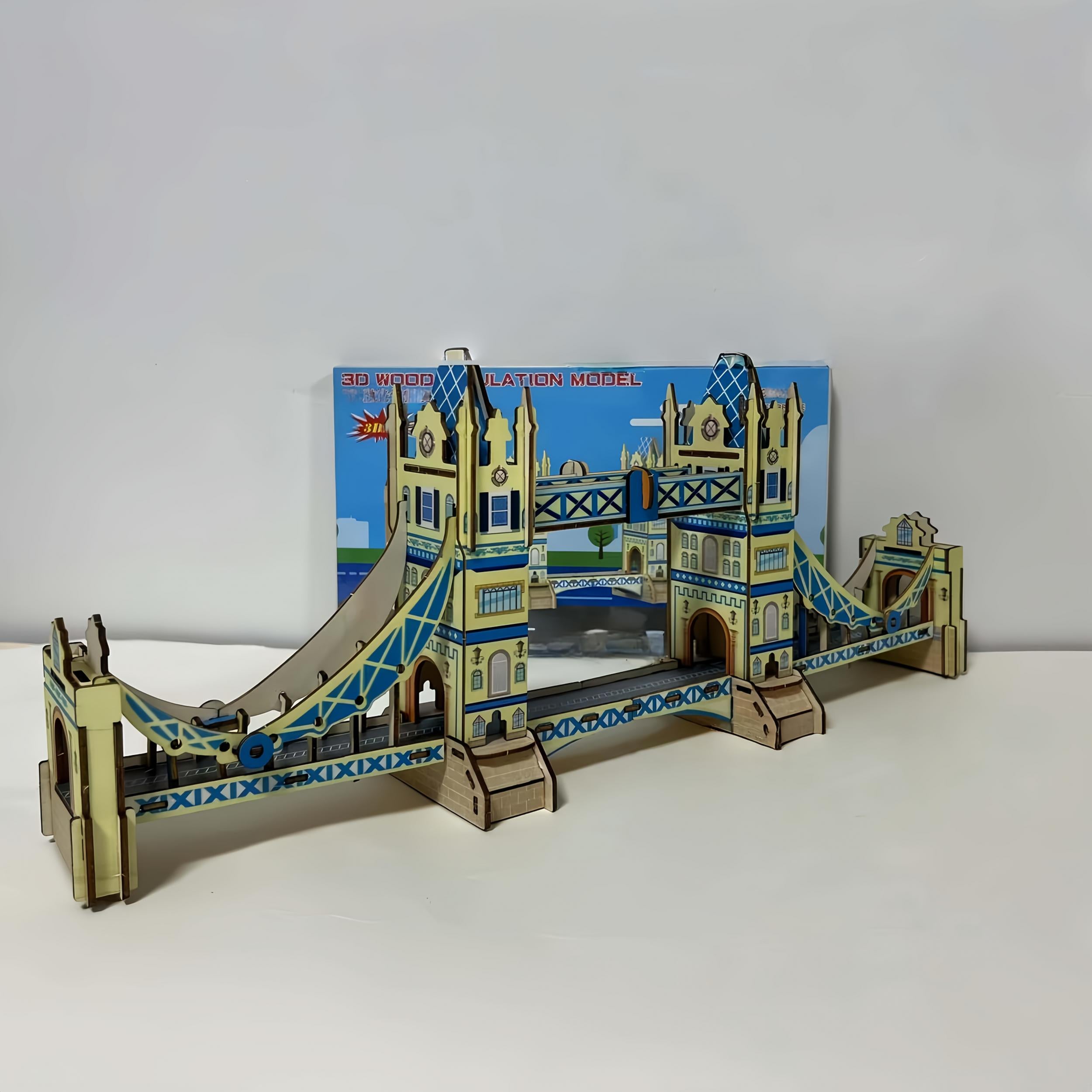 DIY 3D Tower Bridge Wooden Building Decoration & Puzzle Toy