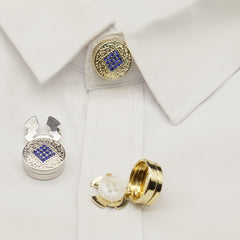 2pcs Rhinestone Button Covers Men Women Fashion Accessory Hidden Buttons