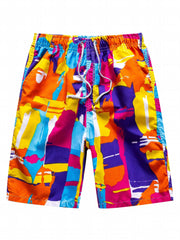 Comics Pattern Men's Swim Trunks Quick Dry Beach Shorts