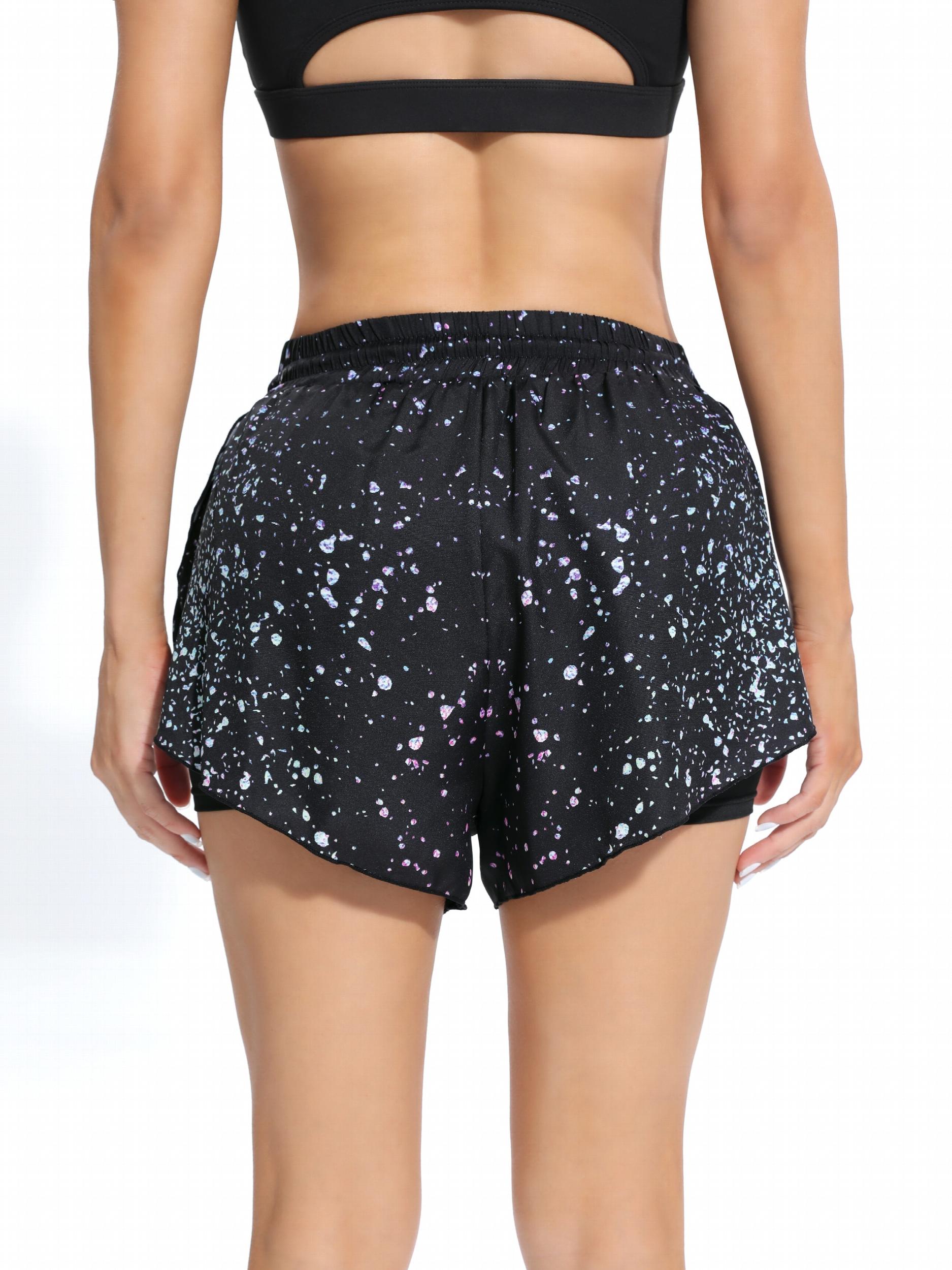 Splatter Print High Stretch Fitness Sports Short