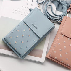Flower Mini Crossbody Bag Women PU Leather Shoulder Messenger Small Lady Wallet