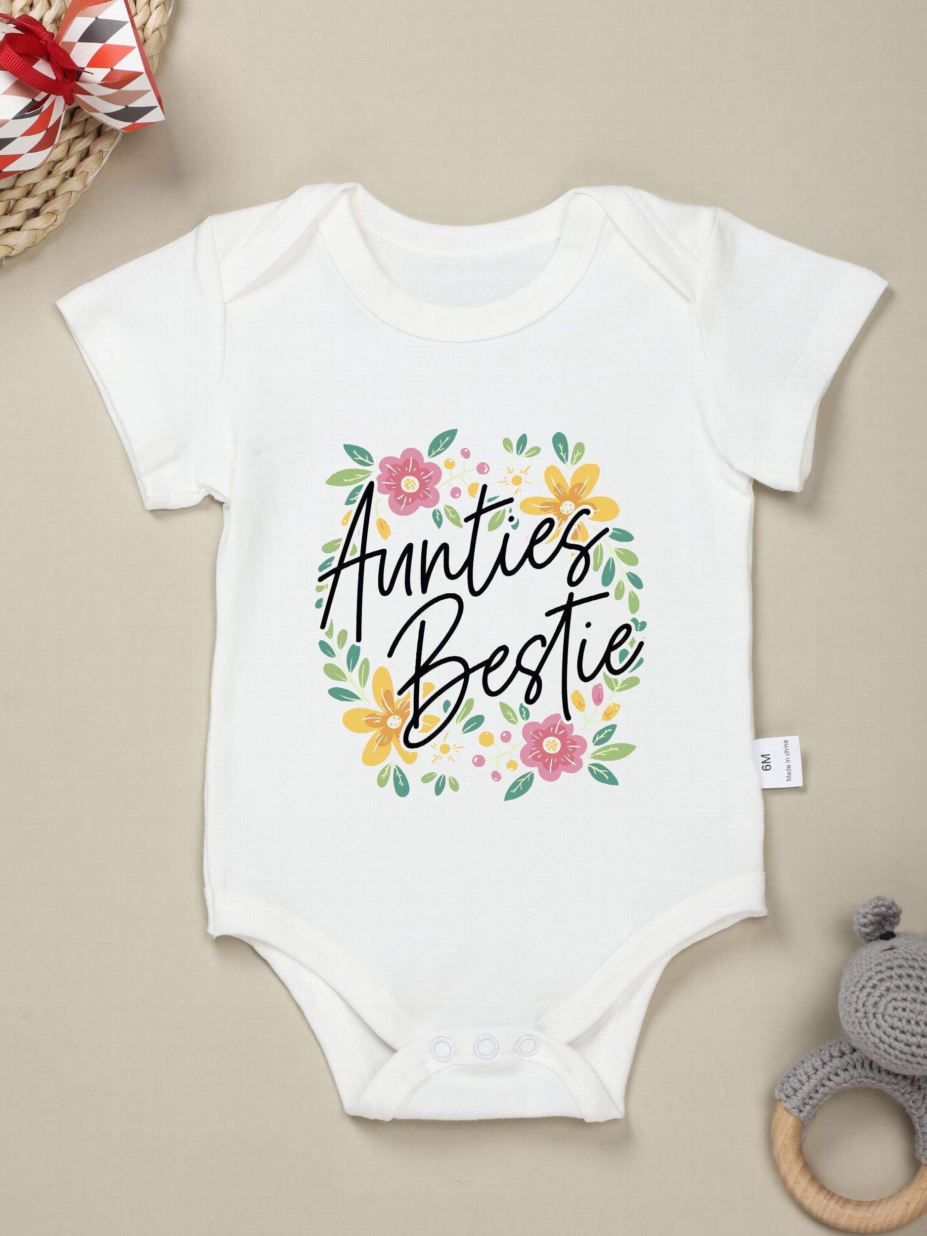 Floral Pattern Cotton Baby Onesie Soft Round Neck Romper
