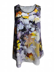 Floral Print Plus Size Boho Tank Top for Women