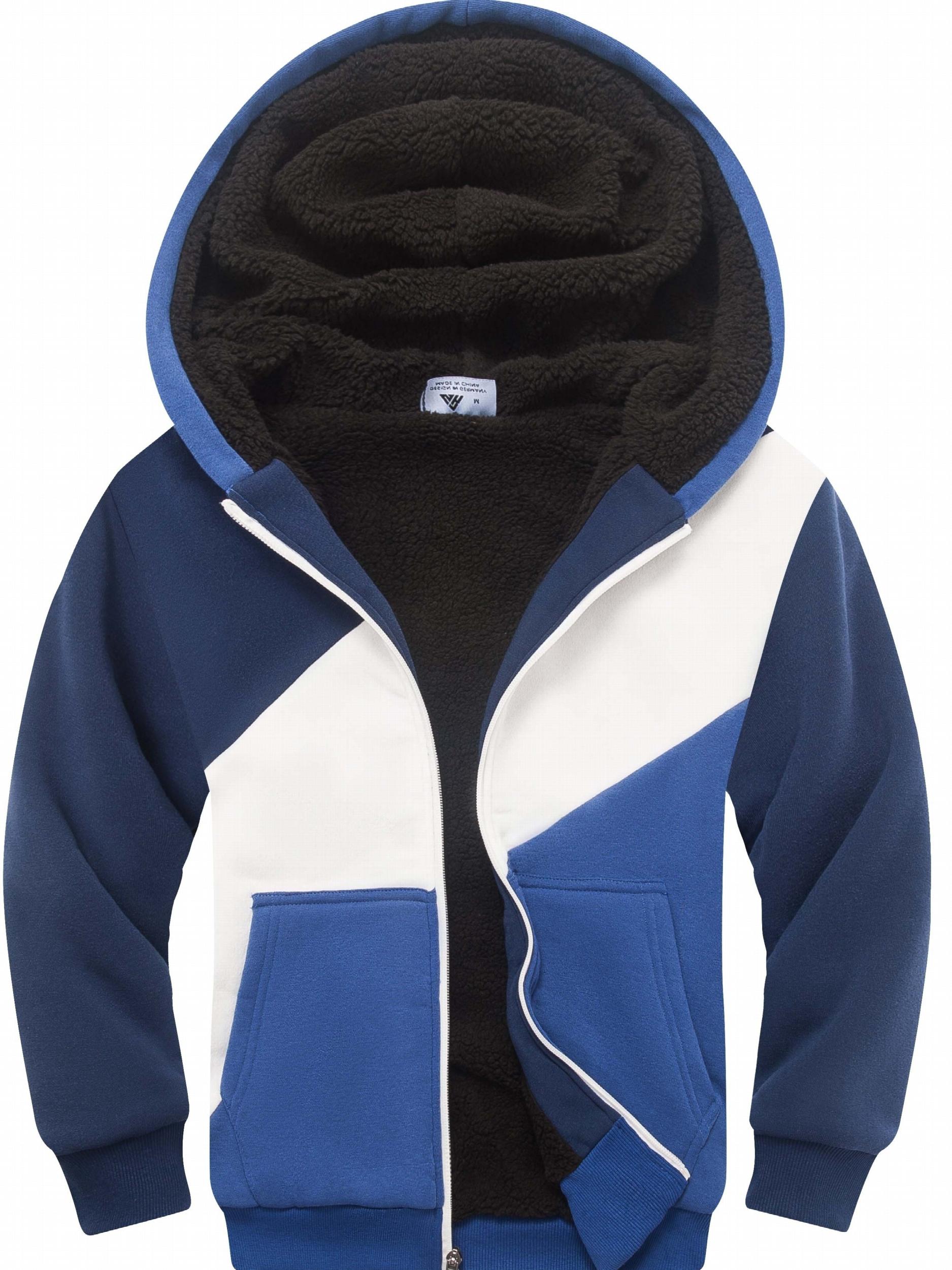 Boys Block Zip Up Hooded Jacket