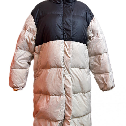 Long Puffer Jacket Mock Neck Loose Fit Down Jacket