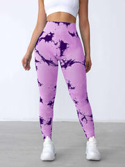 3Pcs Tie Dye Seamless Yoga Pants High Waist Leggings