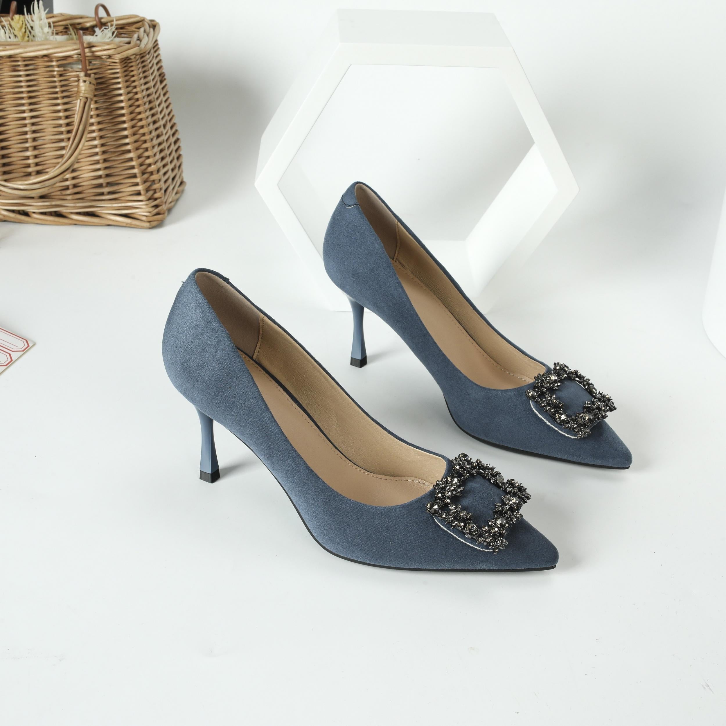 Women's Rhinestone Point Toe Stiletto Heel Party Shoes