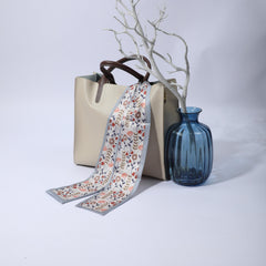 Graphic Flower Neckerchief Long Skinny Scarf Headband Hair Ribbon