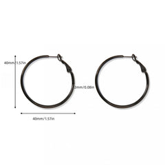 Golden Silvery Circle Earrings Minimalist Jewelry for Girls
