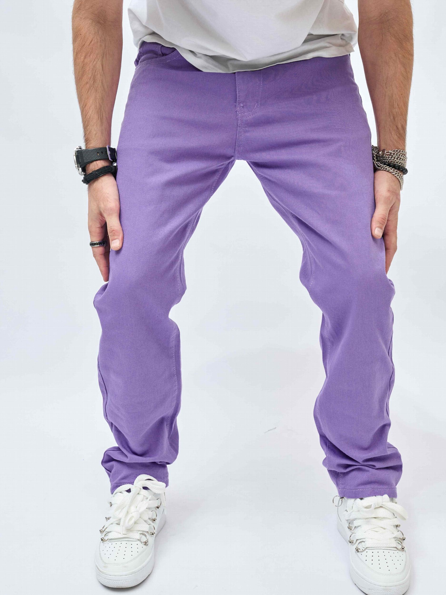 Y2K Violet Loose Fit Jeans Men's Casual Retro Denim Pants