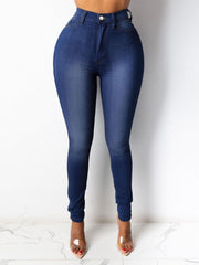 Skinny Jeans Button Fly High Rise Stretch