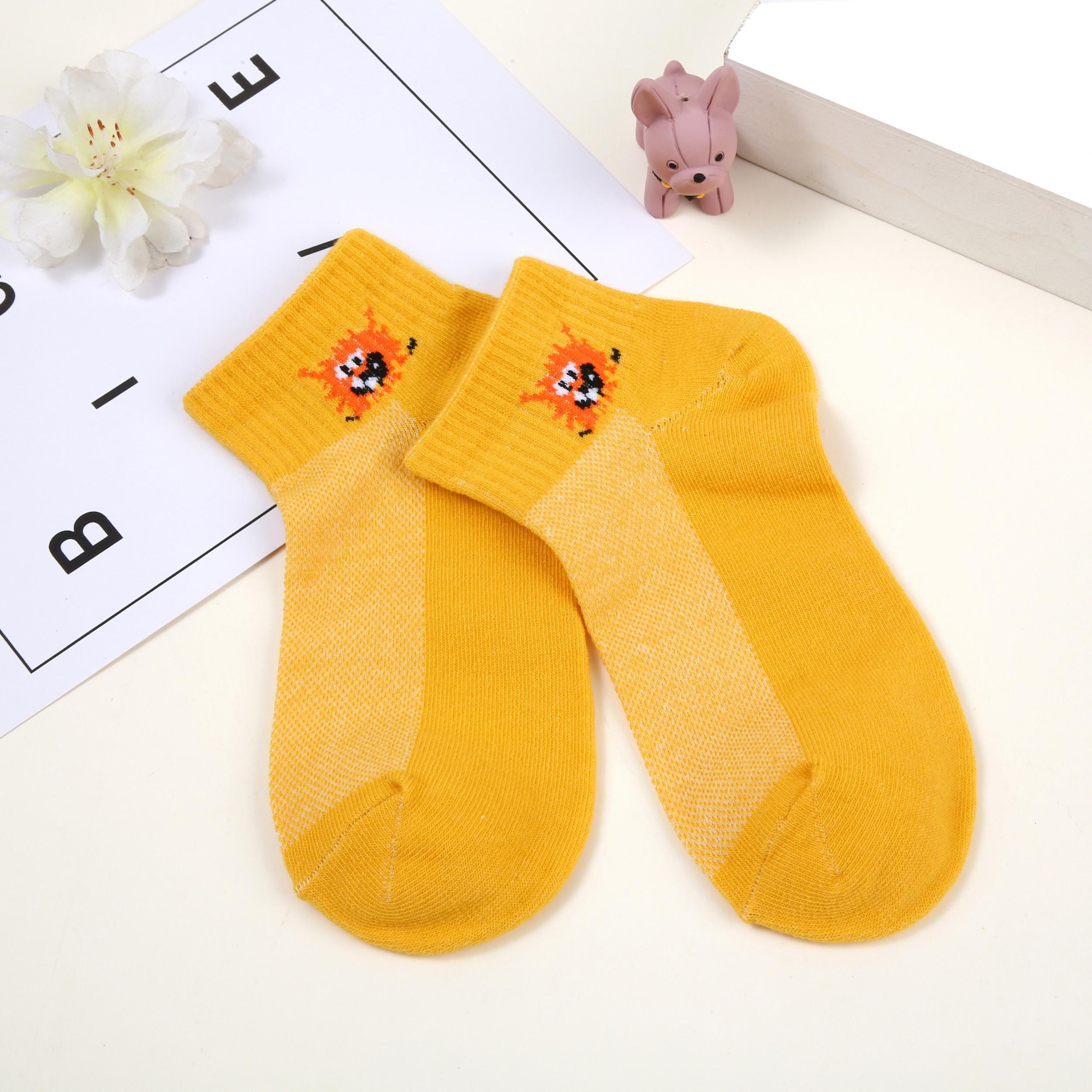 6 Pairs Kids Cartoon Letters Socks Breathable Sweet Girls Socks
