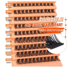 Cluster Lashes Wispy D Curling Eyelash Extensions 10-16mm DIY Lash Extensions