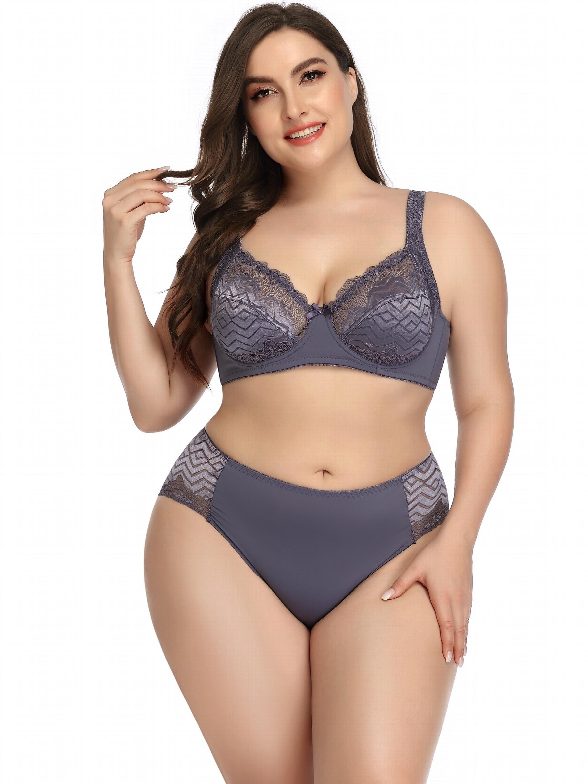 Contrast Lace Push Up High Waist Lingerie Set