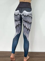 Wing Print High Waist Yoga Leggings Stretchy Fitness Workout Gym Sports