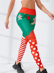 Christmas Pattern Print Butt Lifting Yoga Pants Stretch Leggings