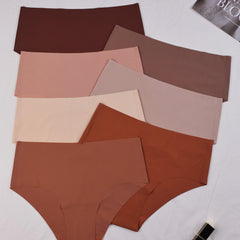 7pcs Seamless Solid Briefs Stretchy Comfy Panties Women's Lingerie
