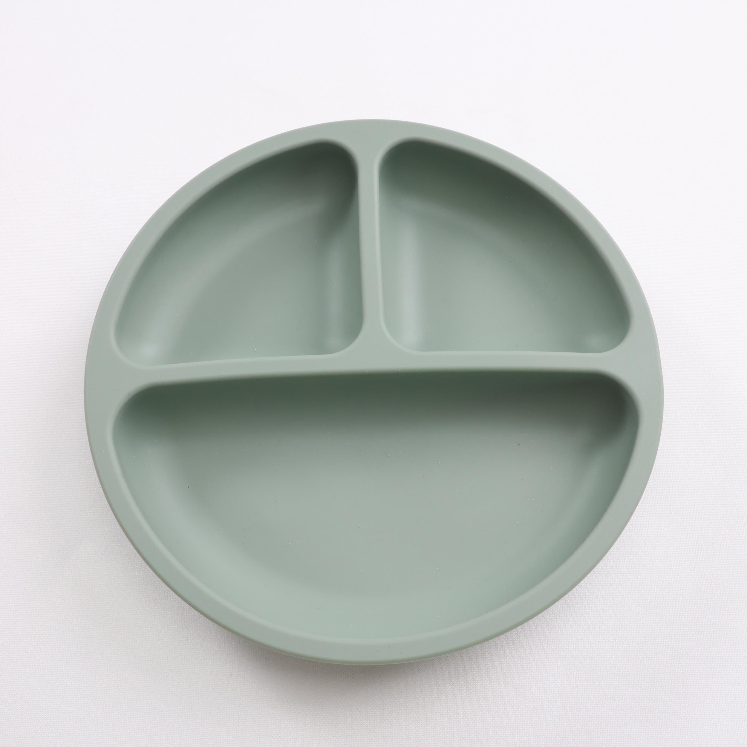 Silicone Baby Dinner Plate Divided Grid Tableware High Temperature Resistant