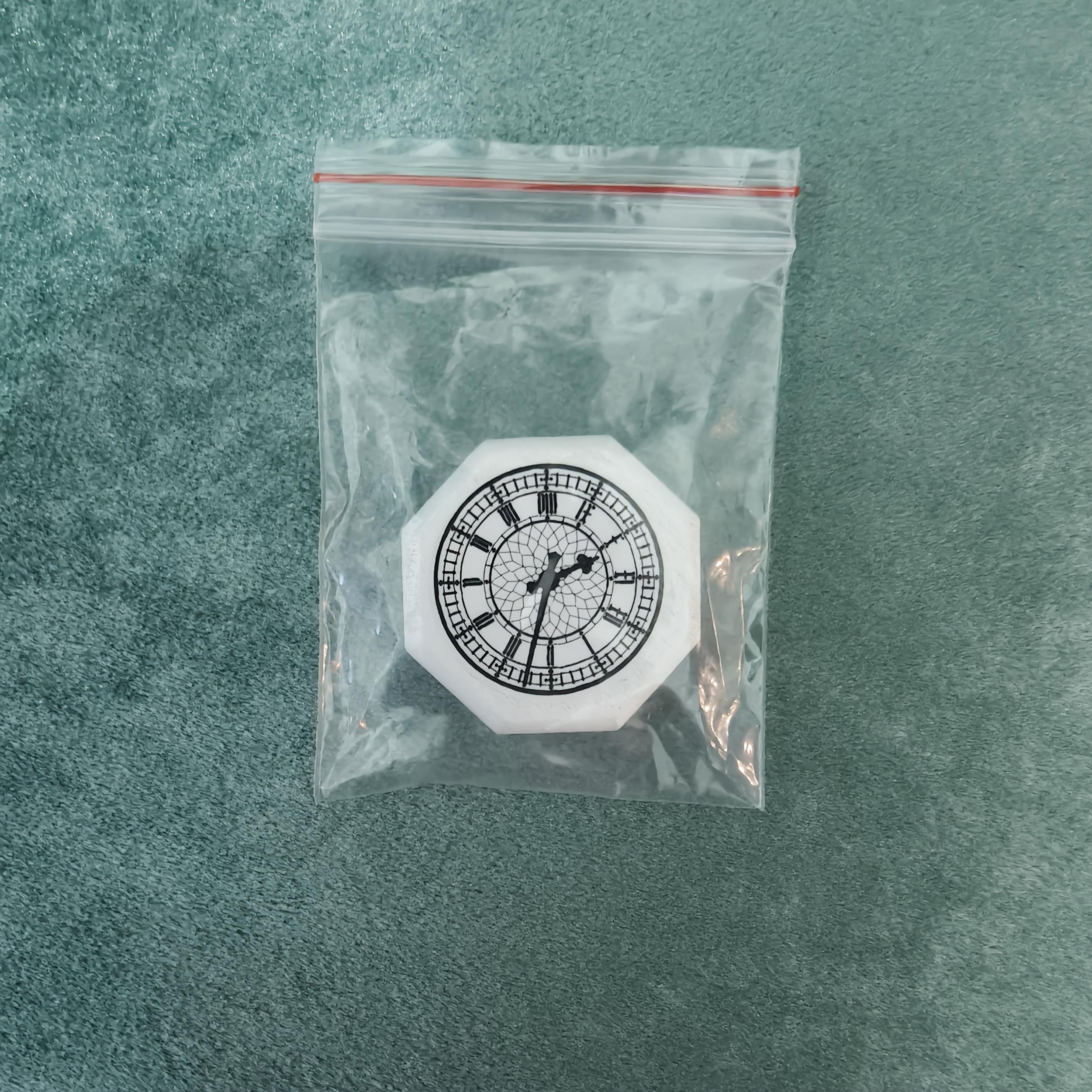 Dollhouse Wall Clock Mini Home Decor Accessory with Adhesive Backing