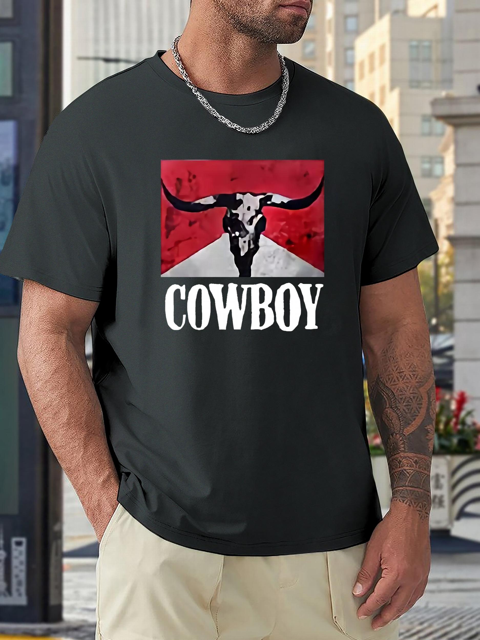 COWBOY Pattern Print Men's Sports T-shirt Outdoor Fitness Gift