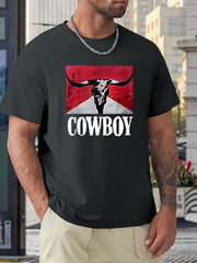 COWBOY Pattern Print Men's Sports T-shirt Outdoor Fitness Gift