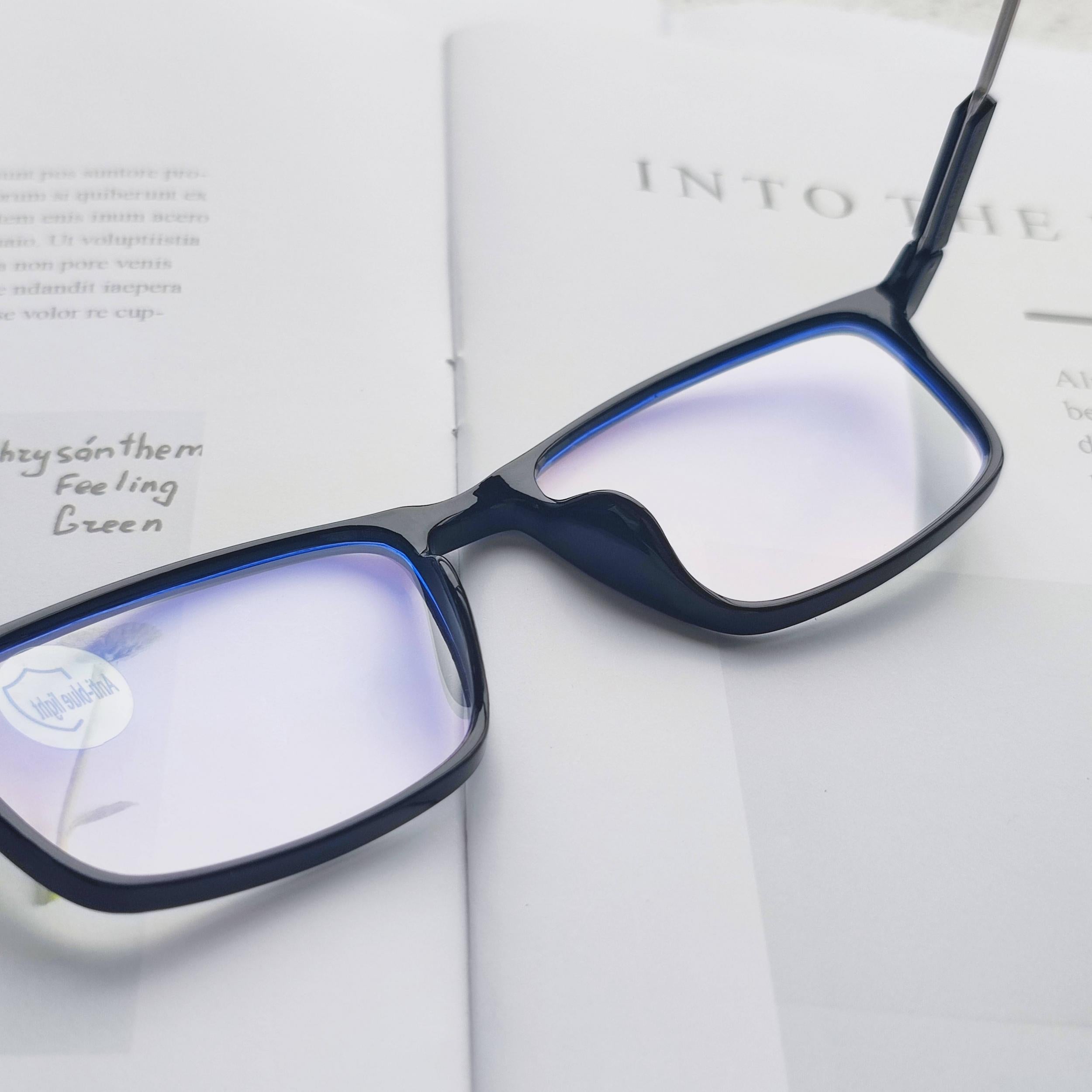 Men's Decorative Anti Light Reading Glasses with Pouch